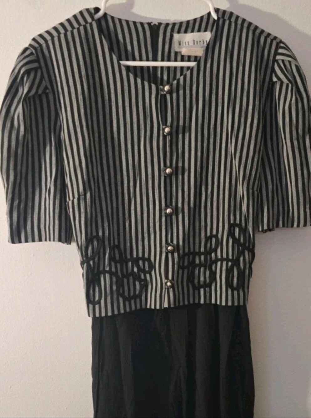 Vintage 1980's Miss Dorby Black and White Jacket Dress